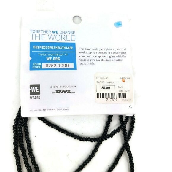 New Me to We Tassel Wrap Necklace Black Beaded - Picture 5 of 5